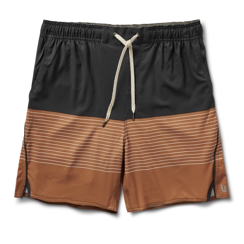 VUORI Trail Shorts Camel Stripe Size Small